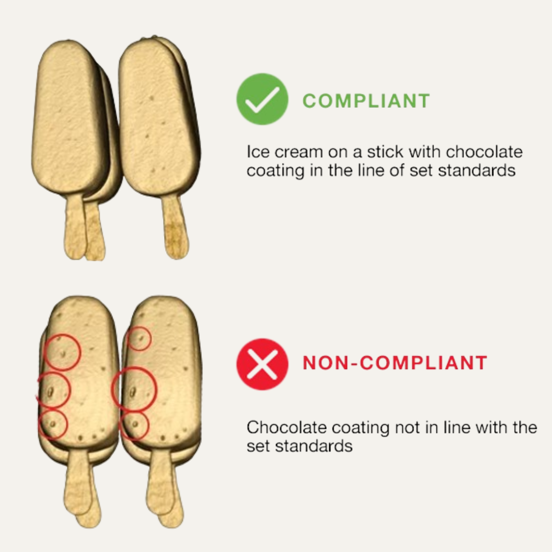 detection of ice cream's coating